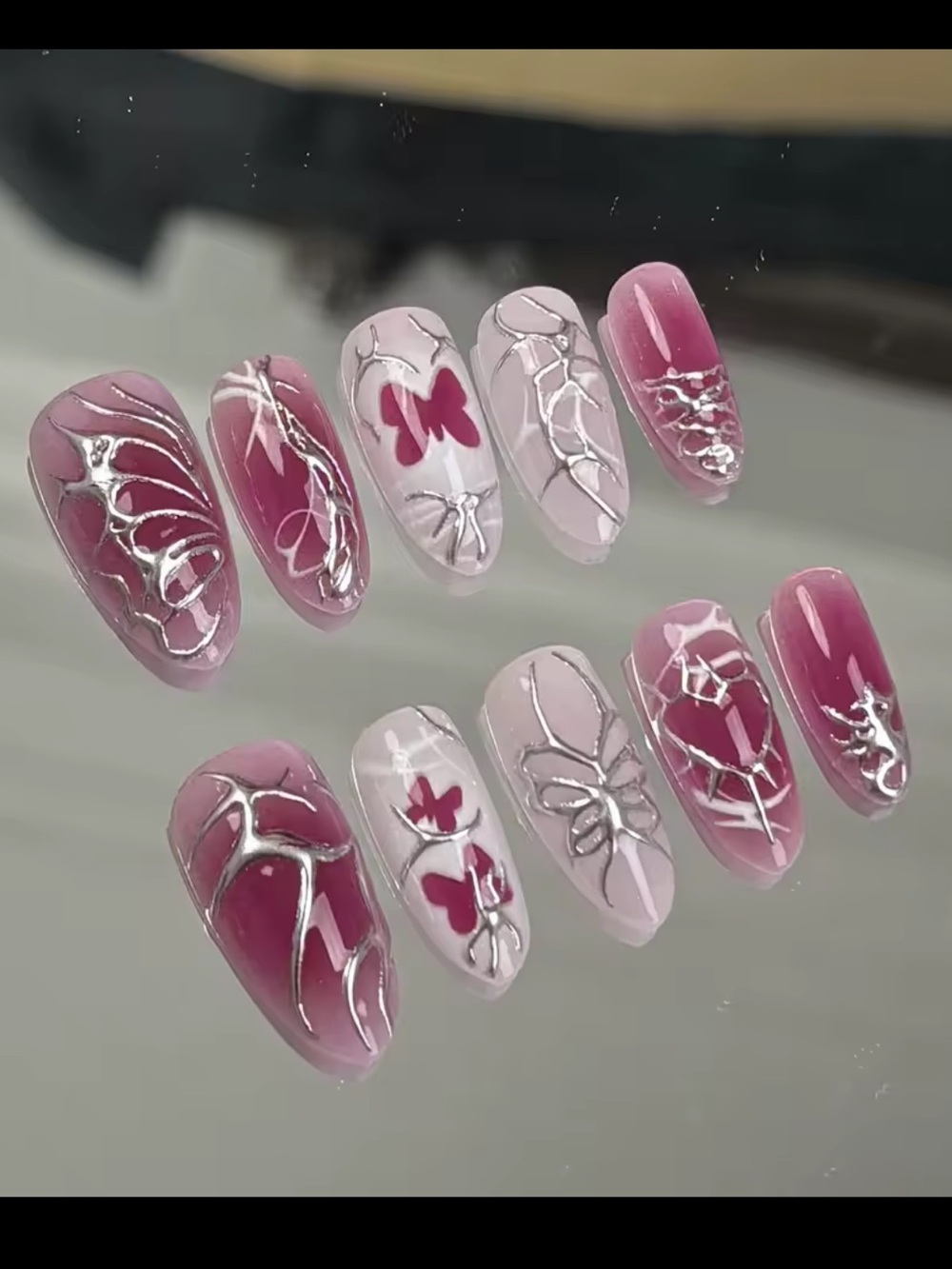 24 pcs nails natural delicate & comfortable reusable!